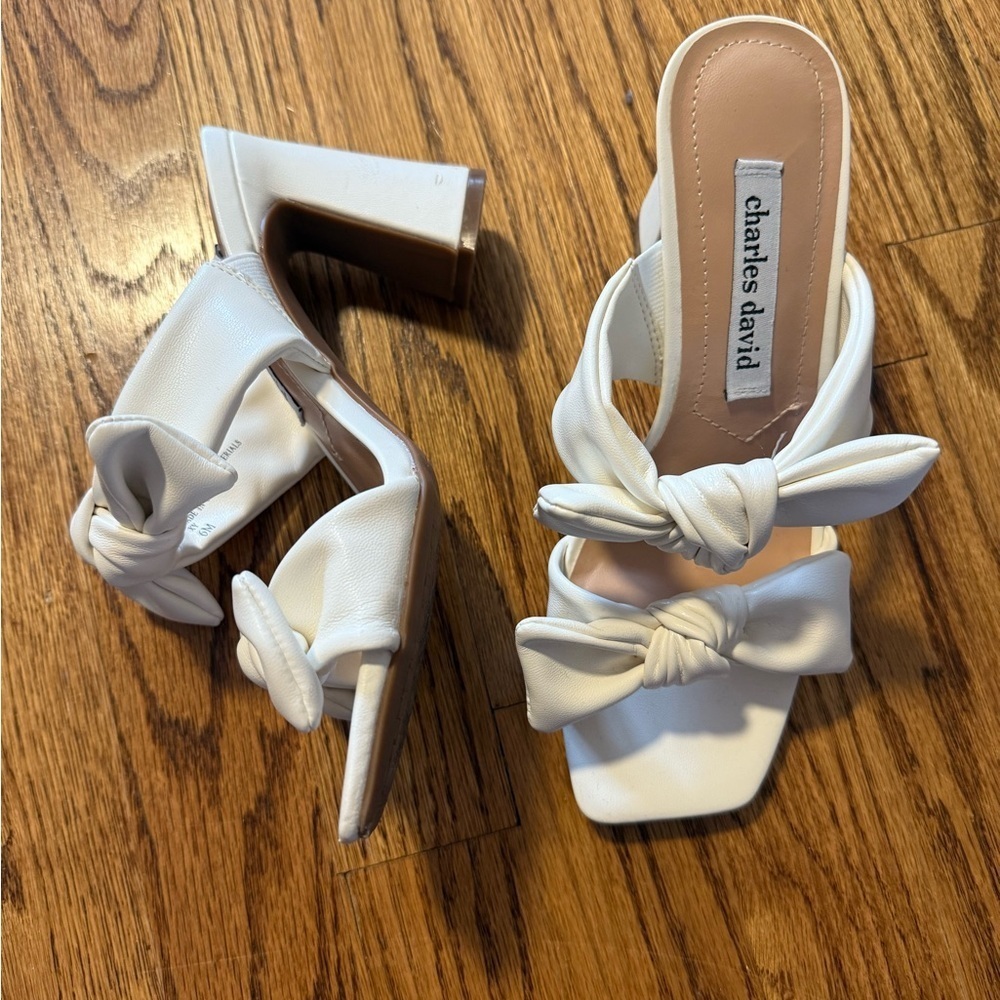 Charles David Rox Double Bow Slide Sandal Heel